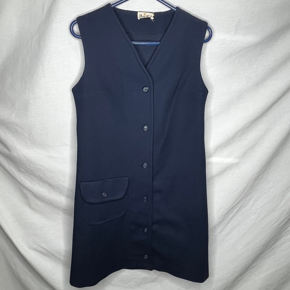 Butte Knit Vintage Sleeveless Navy Blue Dress